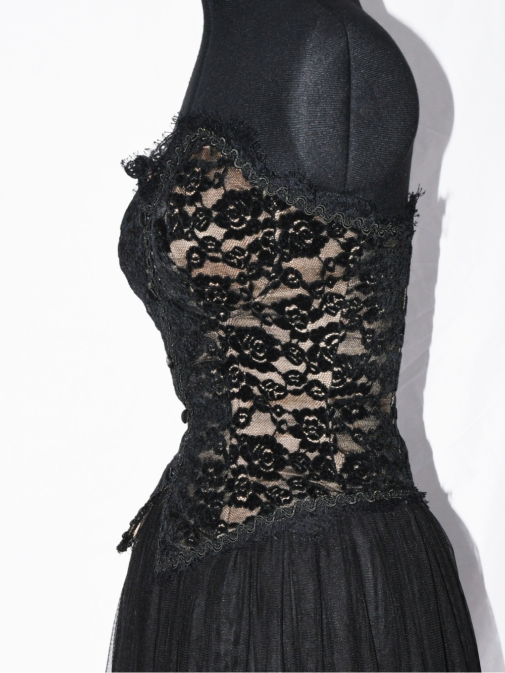 Strapless Black Lace Corset Tulle Skirt Set - Picture 2 of 11